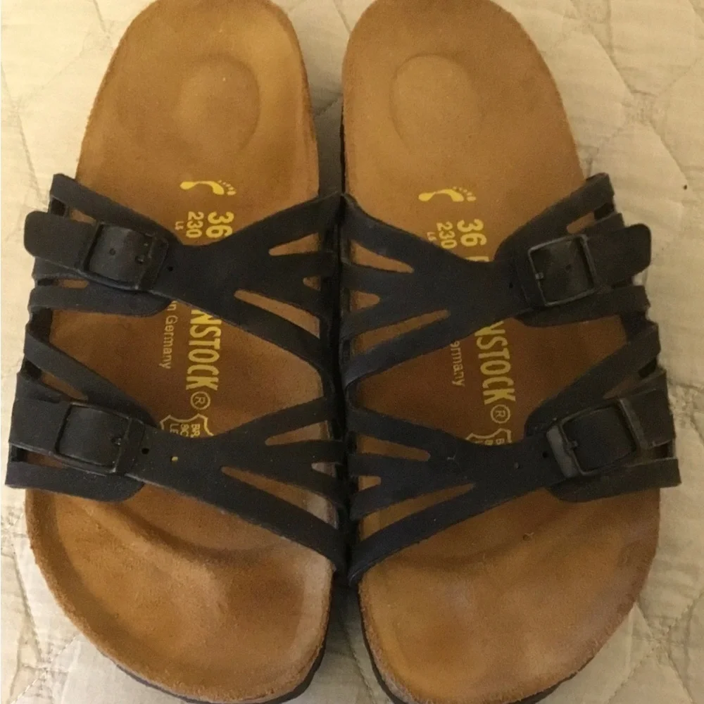 Women’s Birkenstock “Granada” Birkibuc Black Sandals SZ 36/US 5. Worn Once. - Picture 2 of 6